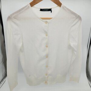 Lauren, Ralph Lauren ivory women's cardigan, size small